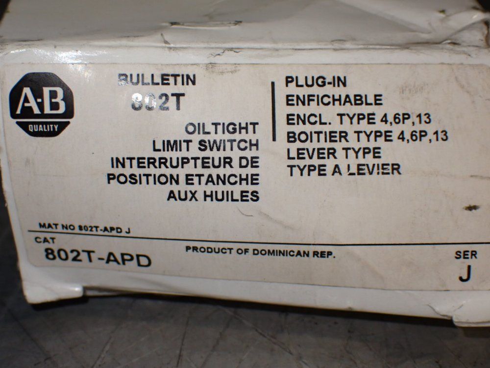 Allen-bradley Oiltight Limit Switch - 802t-apd