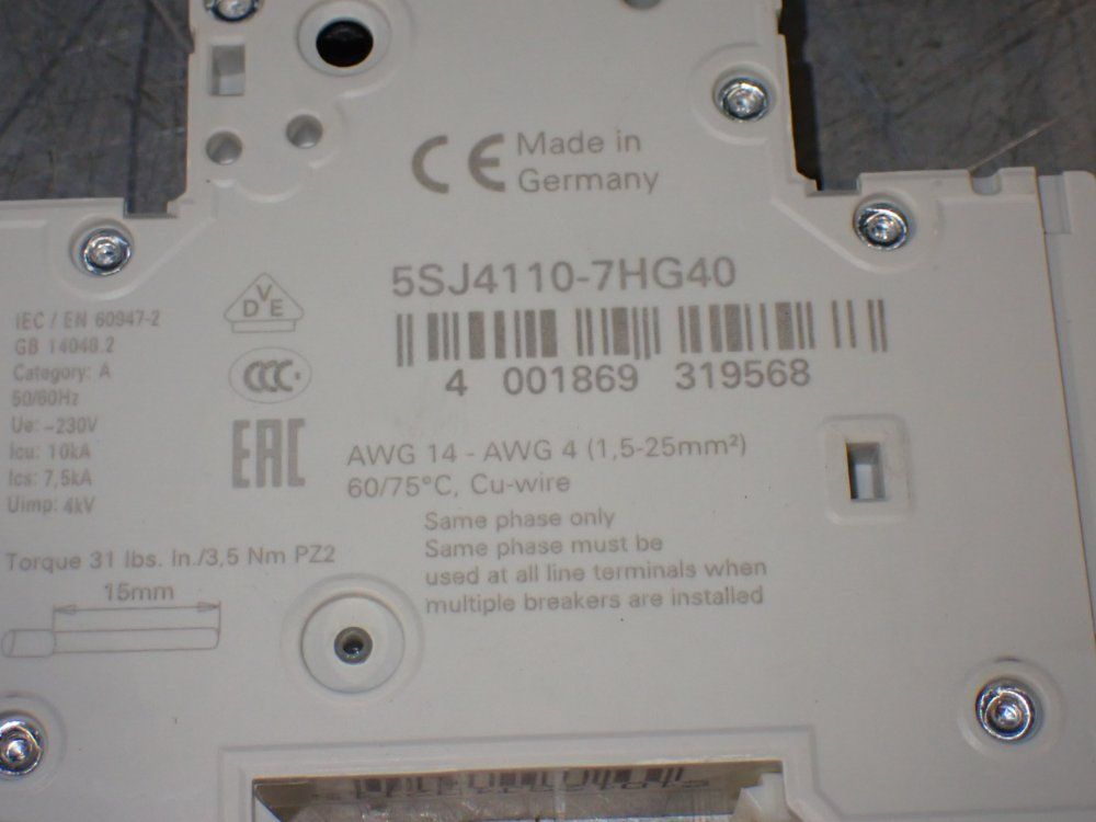 Siemens Miniature Circuit Breaker - 5sj4 110-7hg40