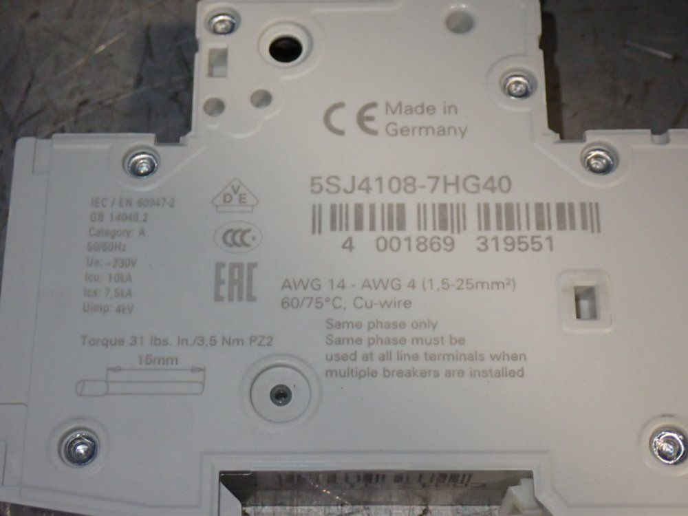 Siemens Miniature Circuit Breaker - 5sj4 108-7hg40