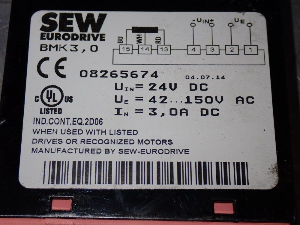 Sew Eurodrive Brake Rectifier - Bmk3.0