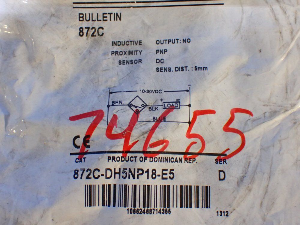 Allen-bradley 5mm Sensing Distance Inductive Proximity Sensor - 872c-dh5np18-e5