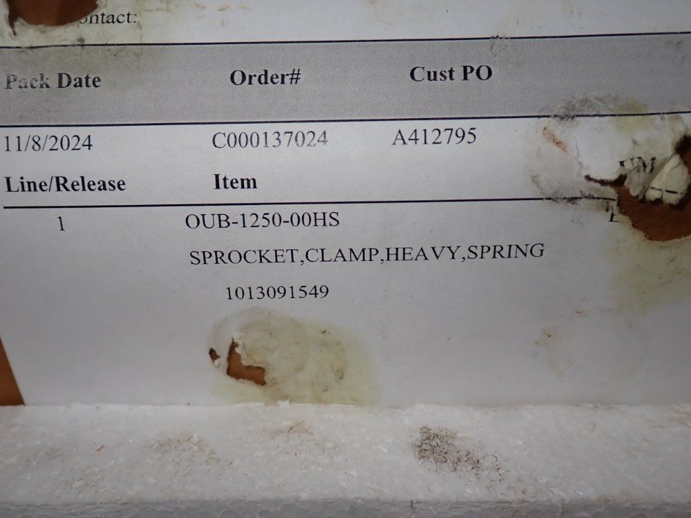 Sinto Sprocket And Clamp Assembly. - Oub-1250-00hs