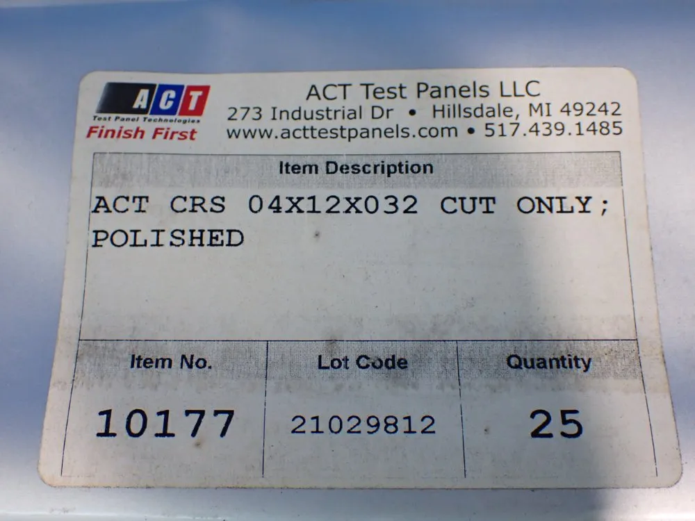 Act Polished Test Panels - 04x12x032