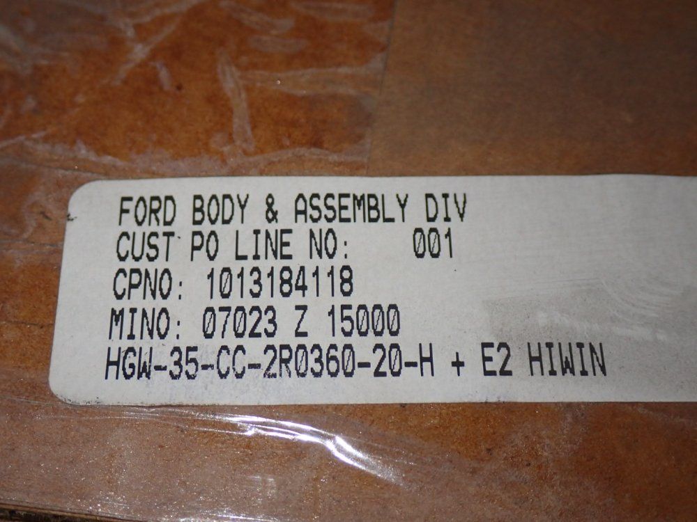 Hiwin Linear Bearing / Rail Kit - Hgw-35-cc-2r0360-20-h + E2