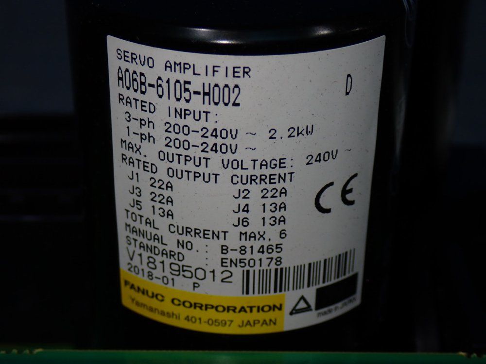Fanuc Servo Amplifier - A06b-6105-h002