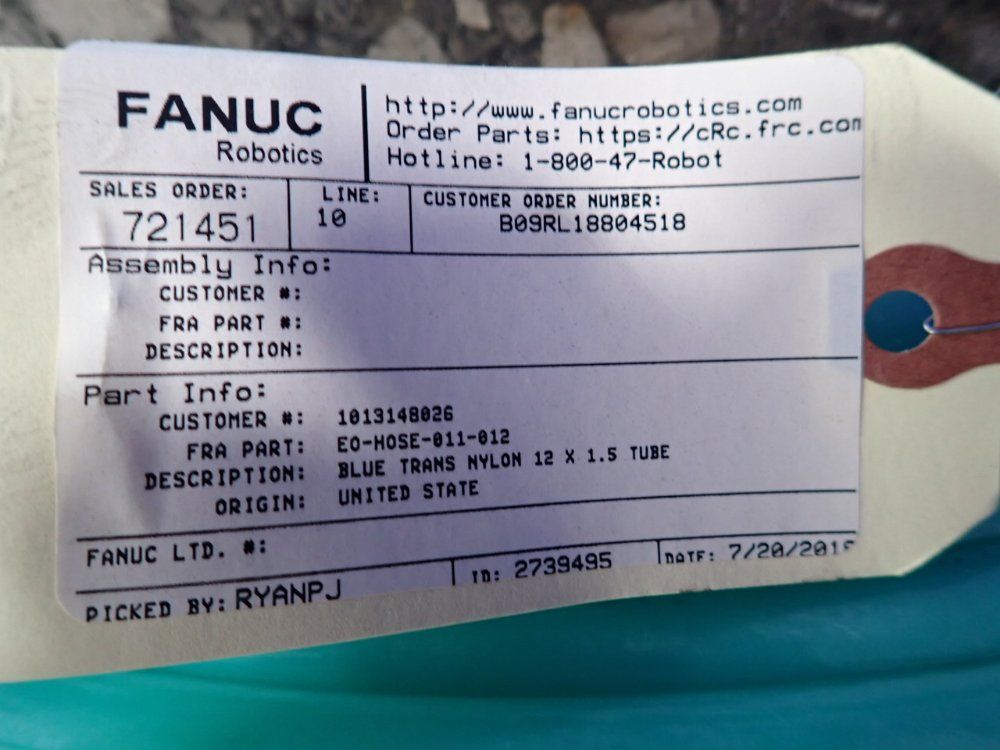 Fanuc Blue Trans Nylon Tube - Eo-hose-011-012