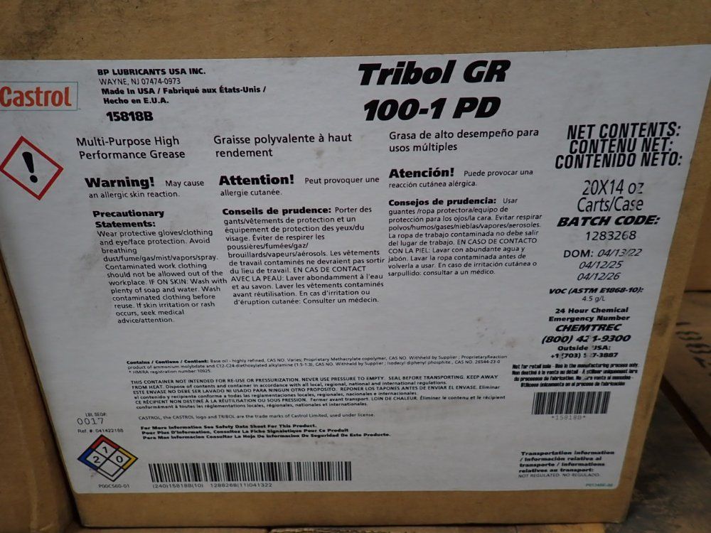 Castrol 14 Oz High-preformance Bearing Grease - Tribol Gr 100-1 Pd