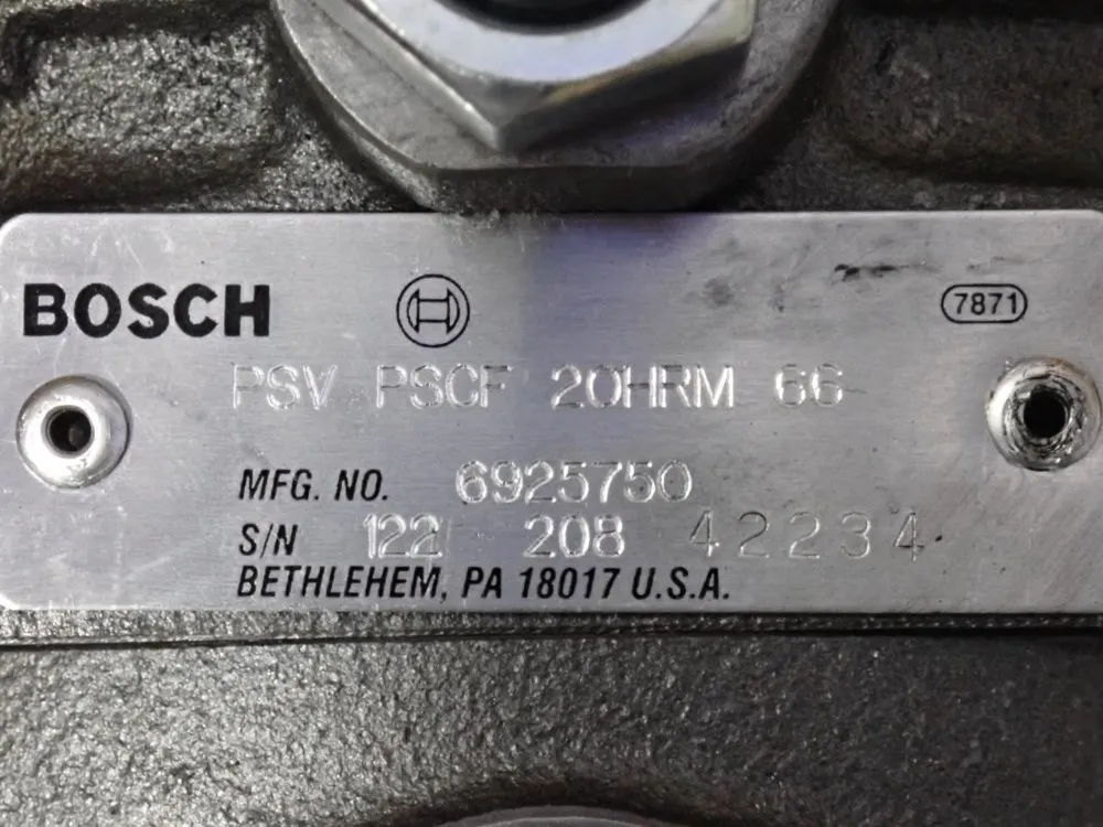 Bosch 2000 Psi Hydraulic Pump - 6925750 / Psv-pscf-20hrm-66