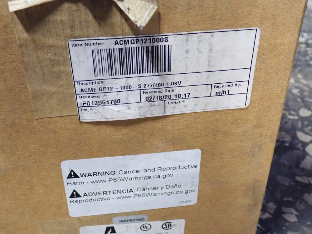 Acme Electric 1.0 Kva Transformer - Gp121000s