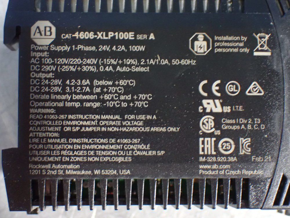 Allen-bradley Power Supply - 1606-xlp100e