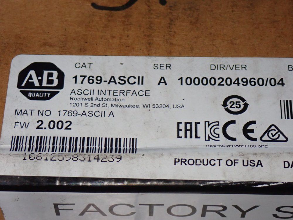 Allen-bradley Ascii Interface - 1769-ascii