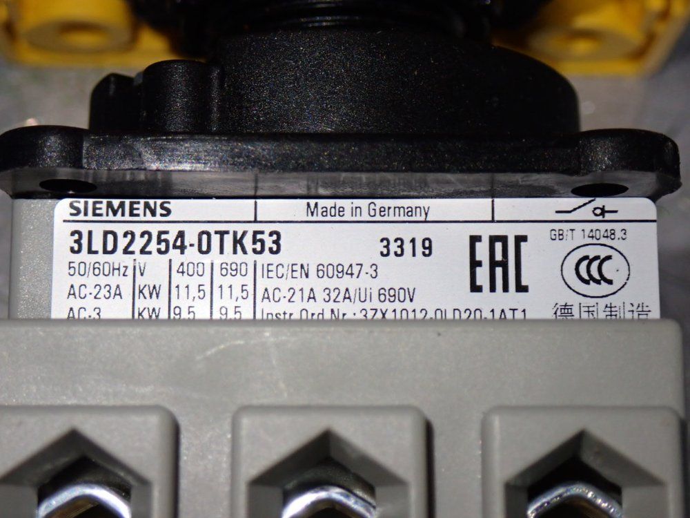 Siemens Rotary Disconnect Switch - 3ld2254-0tk53