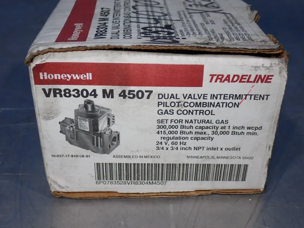 Honeywell 3/4"x3/4" Dual Valve Intermittent Pilot Combo Gas Control - Vr8304 M 4507