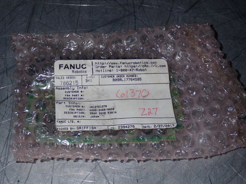 Fanuc Dram 32mb R30ia - A20b-3400-0020