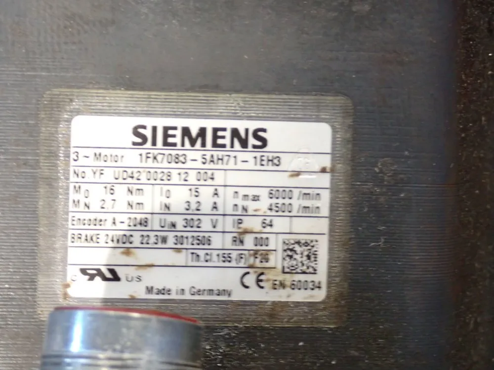 Siemens Motor - 1fk7083-5ah71-1eh3