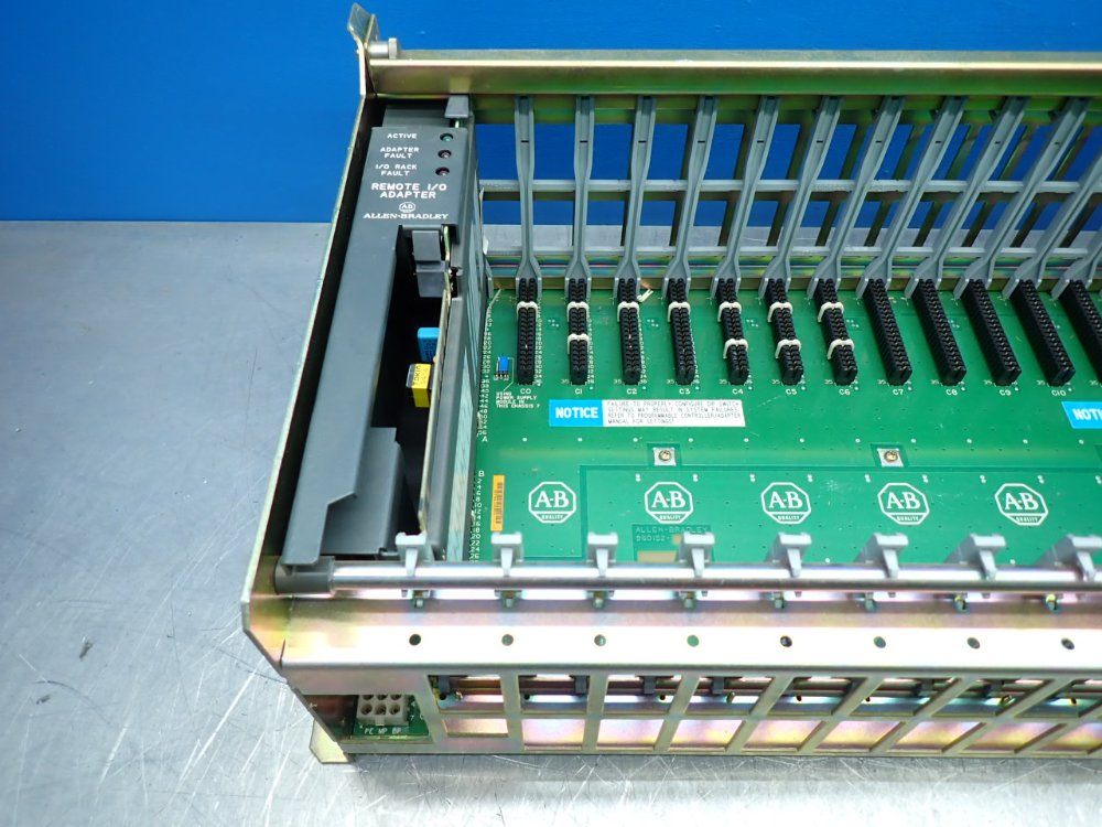 Allen-bradley 16-slot Plc Chassis W/ 1771-asb Remote I/o Adapter - 1771-a4b