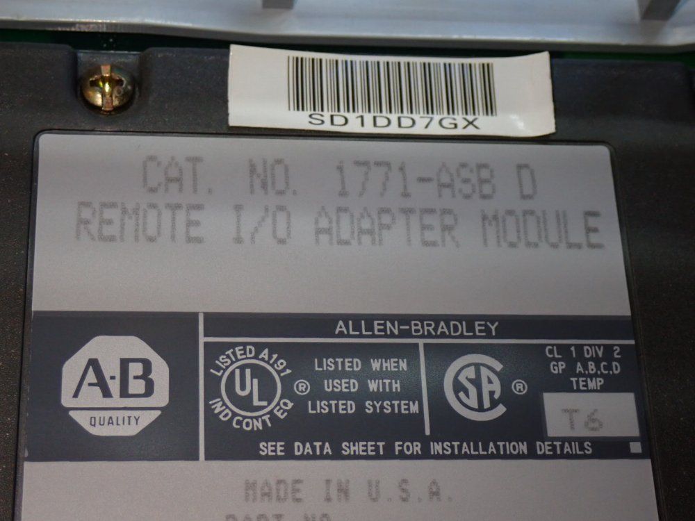 Allen-bradley 16-slot Plc Chassis W/ 1771-asb Remote I/o Adapter - 1771-a4b
