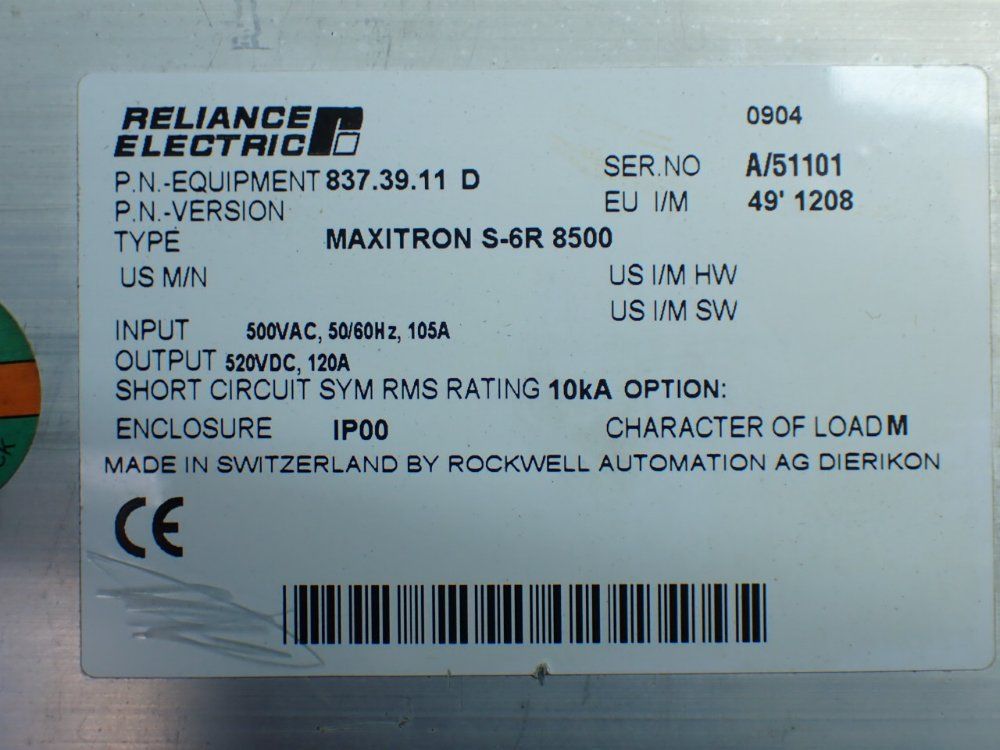 Reliance Electric Maxitron Servo Drive - S-6r 8500