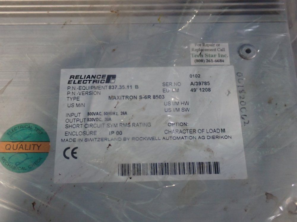 Reliance Electric 26 Amps Ac/dc Converter - Maxitron S-6r 8503