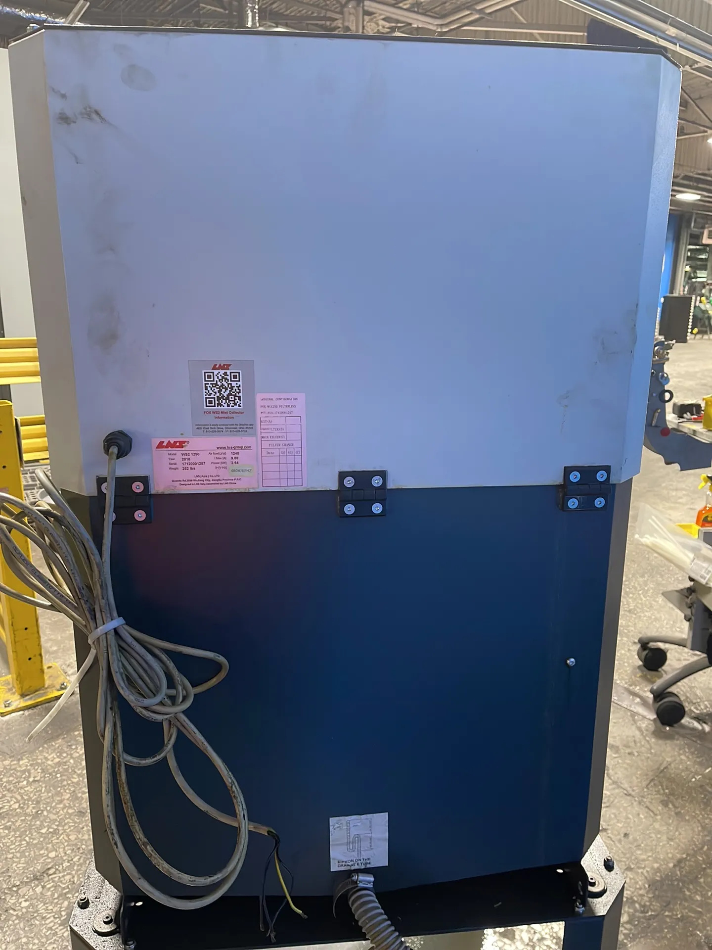 Lns 1248 Cfm, 2.64 Kw Fox Ws2 Mist Collector - Ws2 1250