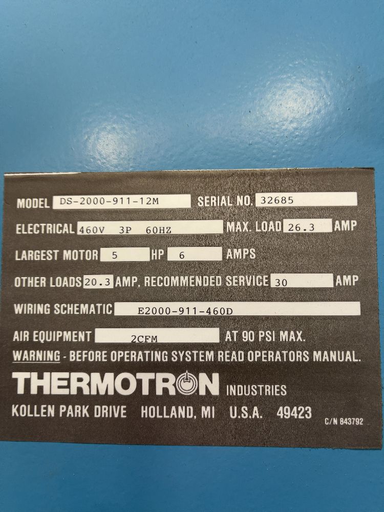 Thermotron Industries 28” X 28” X 30” Chamber Environmental Test Chamber W/ Shaker - Fx-12-chv-5-5