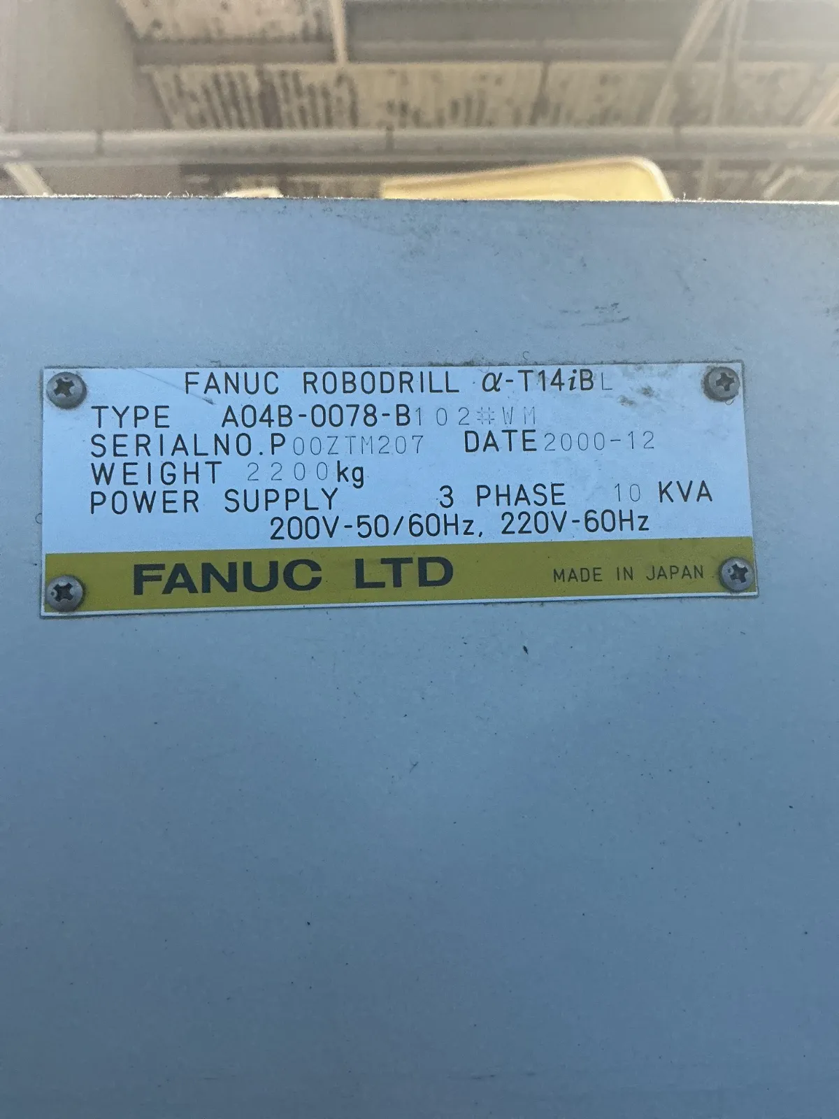 Fanuc Robodrill A-t14ibl - A05b-0078-b102#wm