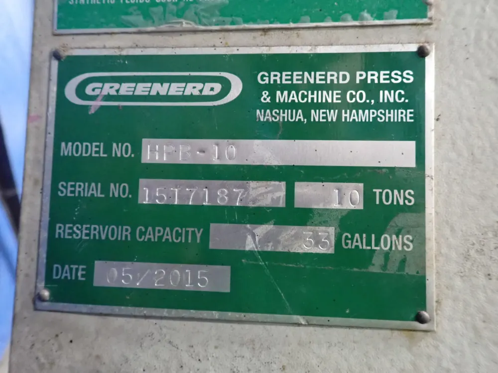 Greenerd 10 Ton Hydraulic Press - Hpb-10
