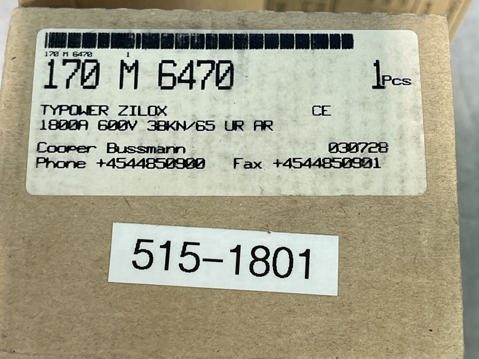 Bussmann 1800 A High Speed Square Body Fuse - 170m6470