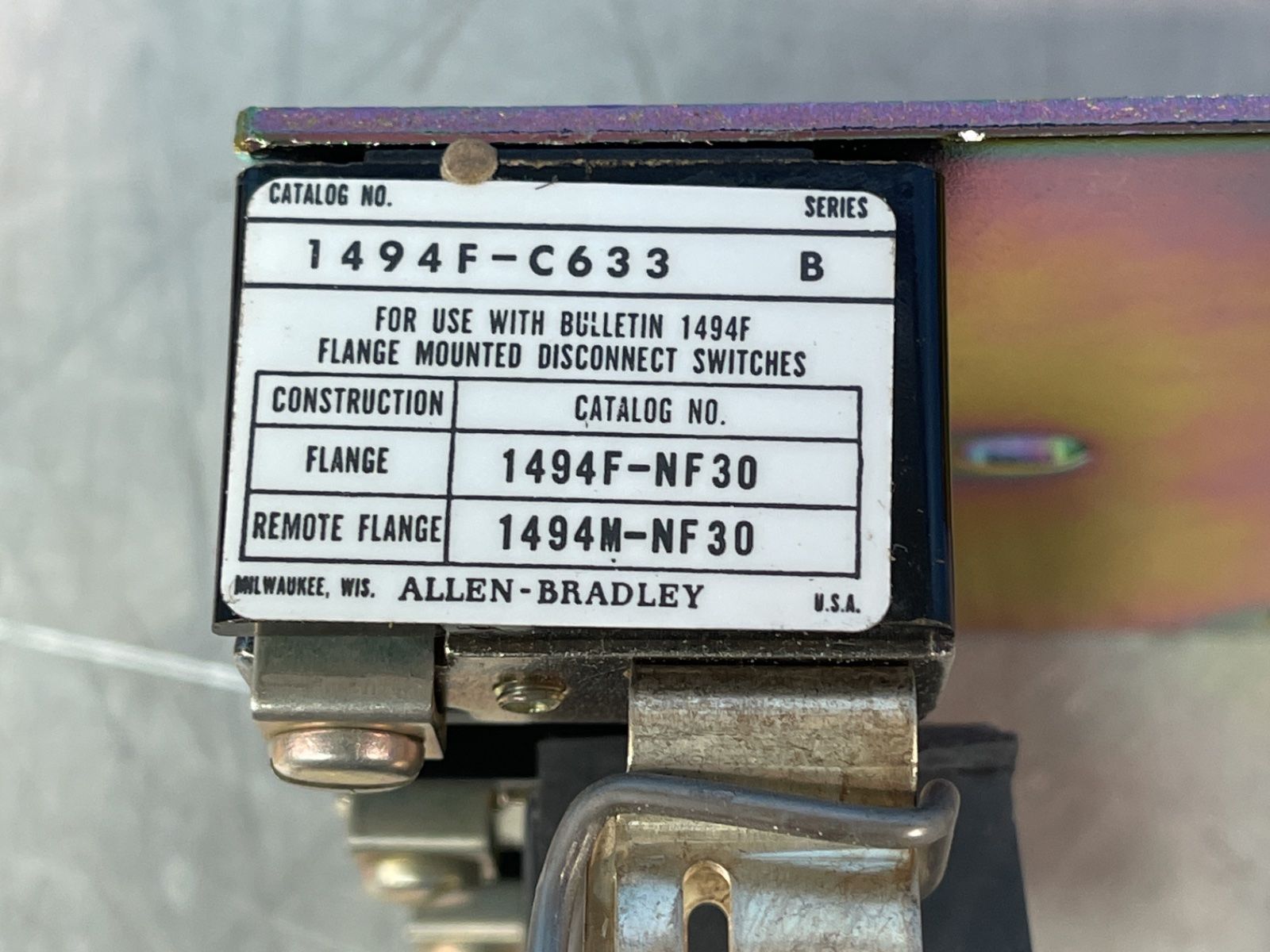 Allen-bradley 30 A Bulletin 1494f Fuse Block Adapter Plate Kit - 1494f-c633