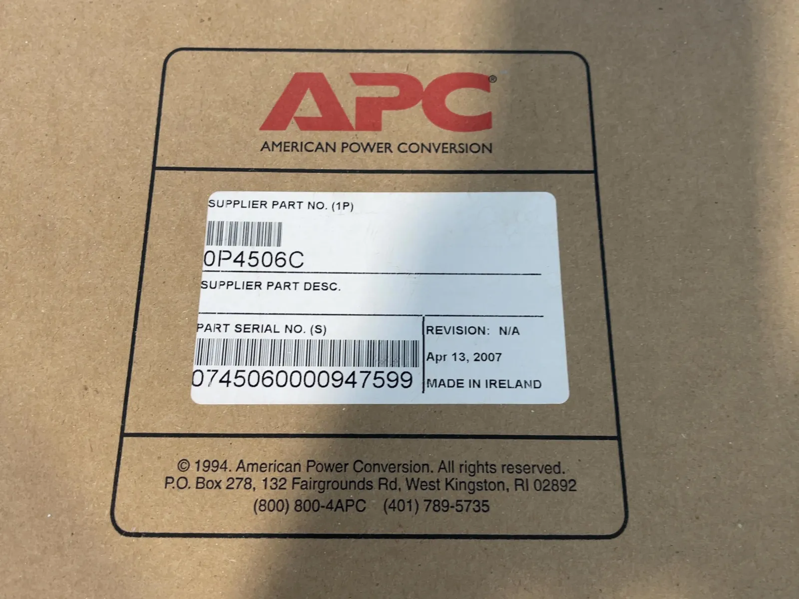 Apc Power Module Interface Board - 0p4506c
