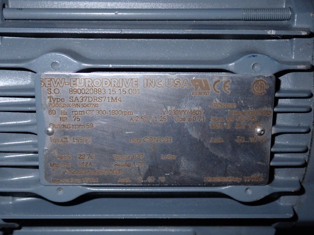 Sew Eurodrive .75 Hp Motor - Sa37drs71m4