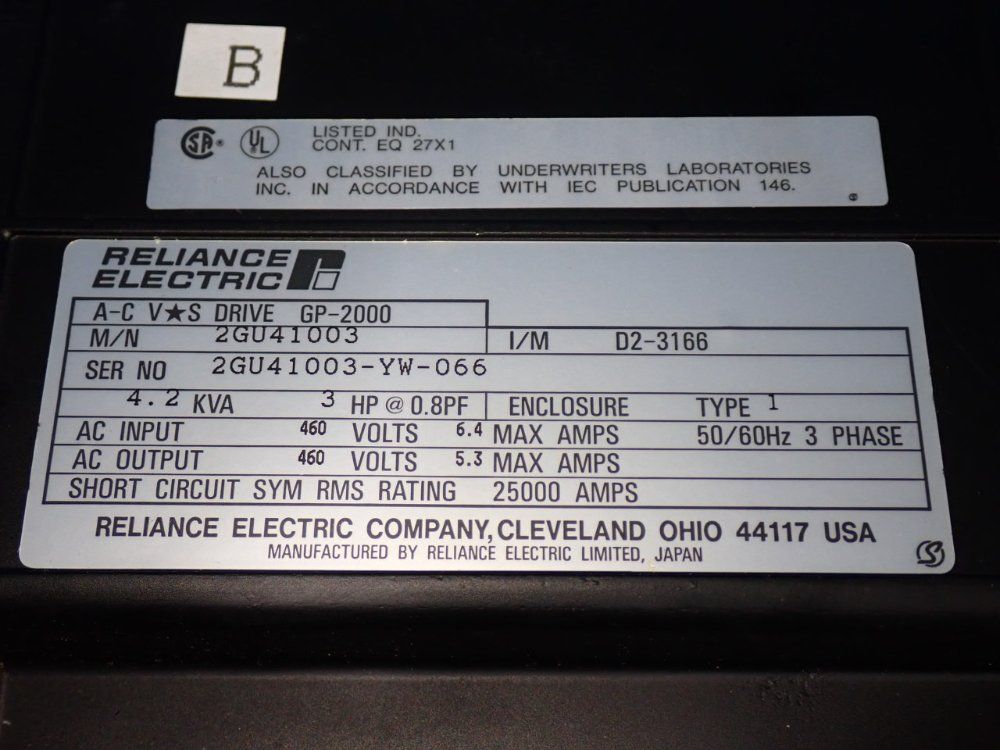 Reliance Electric Ac Servo Drive - 2gu41003