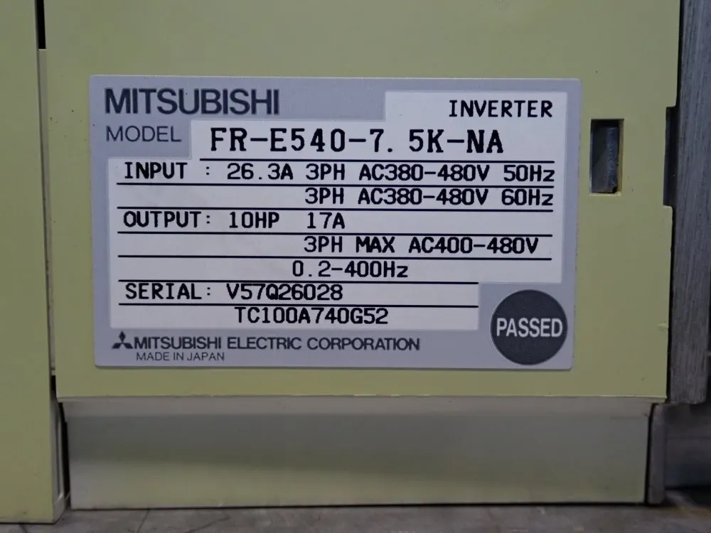 Mitsubishi 500 Inverter - Fr-e540-7.5k-na