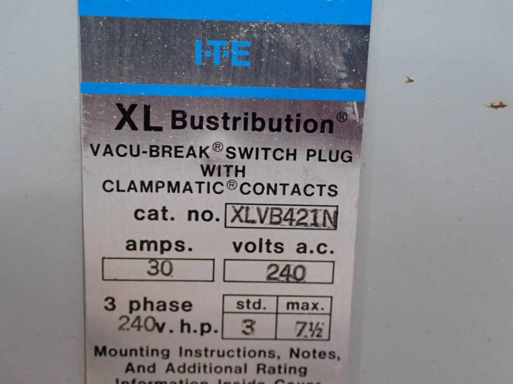 Gould Xl Distribution Vacu-break Switch Plug - Xlvb421n