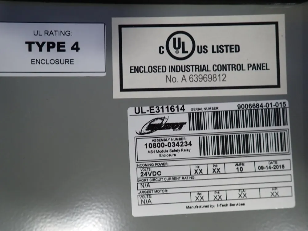 I-tech Services Safety Relay Enclosure - Ul-e311614