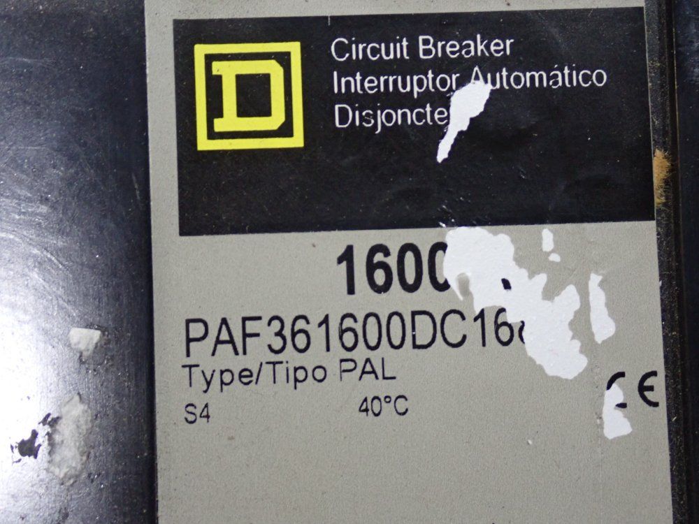 Square D Circuit Breaker - Paf361600dc1680