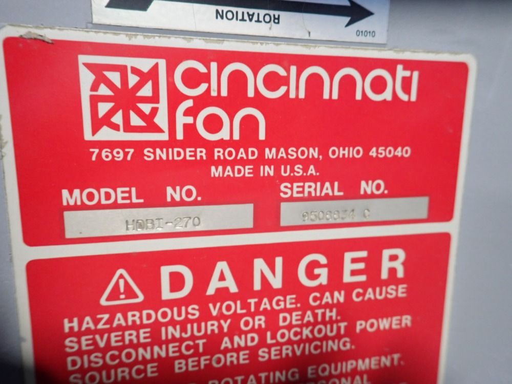 Cincinnati Fan 20 Hp Blower - Hdbi-270