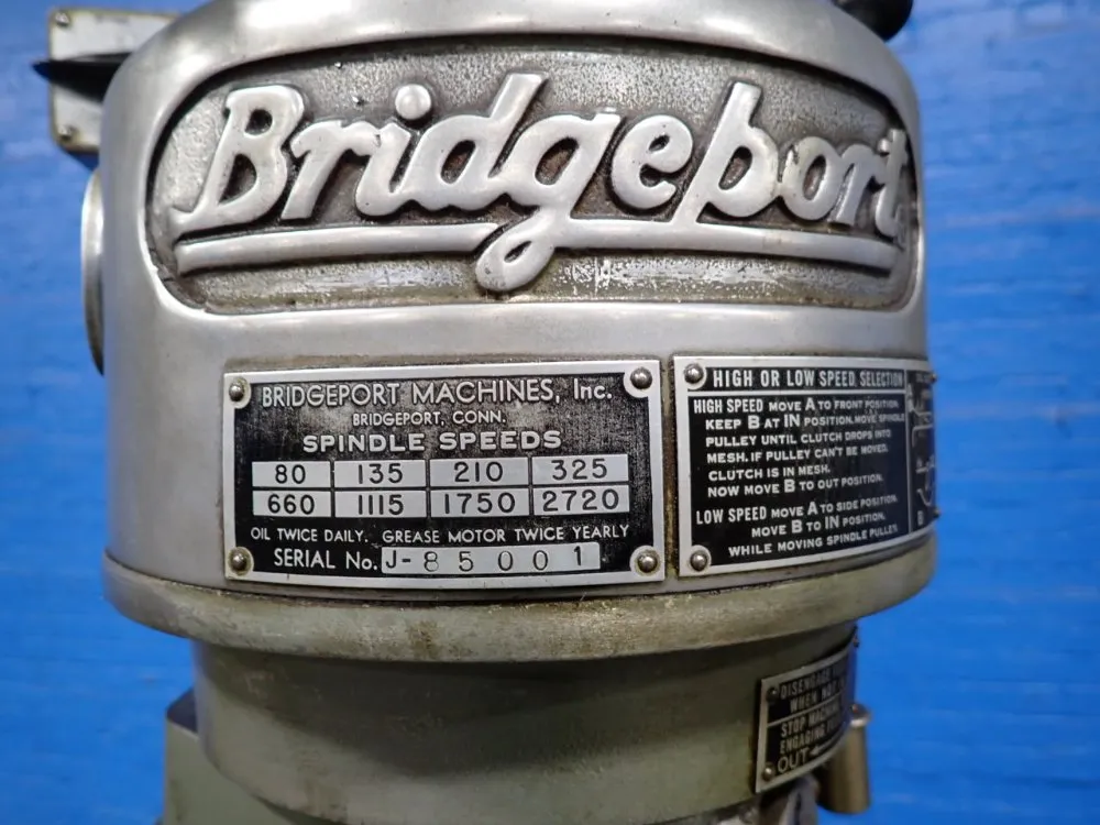 Bridgeport 9" X 42" Vertical Mill - 89006