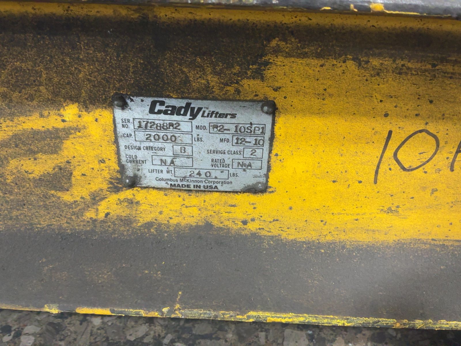 Cady 2,000 Lbs Lifting Beam - B2-10sp1