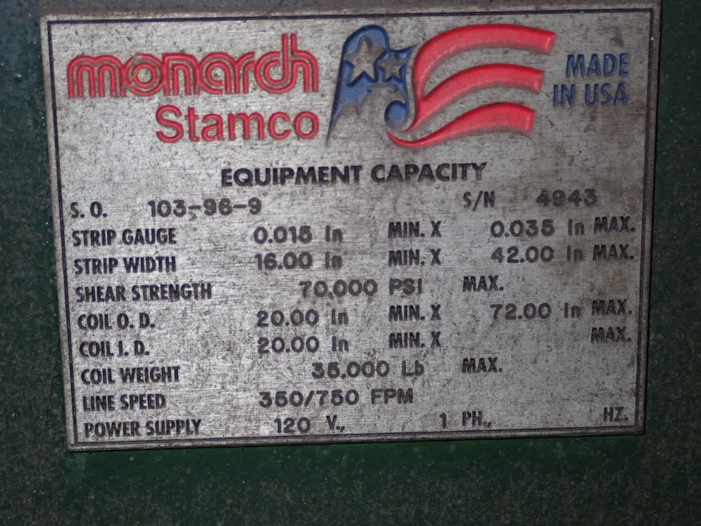 Monarch Stamco 16"-42" Leveler - 103-96-9