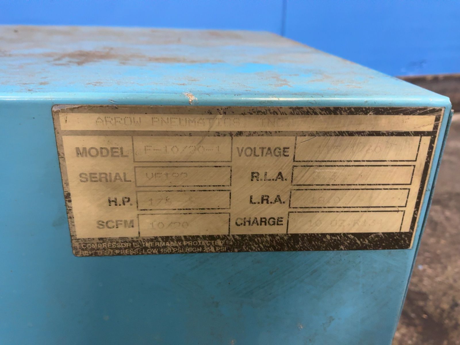 Arrow 17.6 Hp Refrigerated Air Dryer - F-10/20-1
