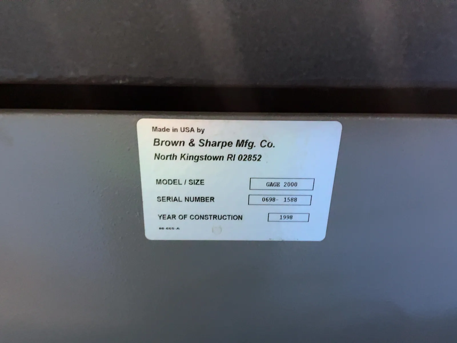 Brown & Sharpe 500 Lbs Coordinate Measuring Machine - Gage 2000