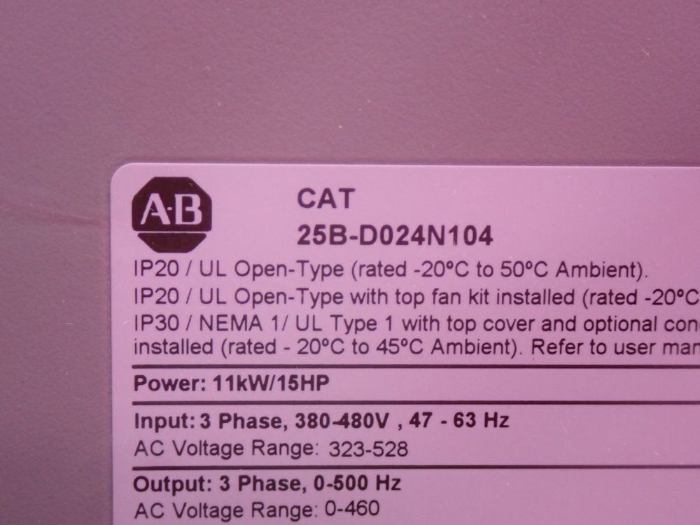 Allen Bradley Powerflex 525 Adjustable Frequency Ac Drive Unit