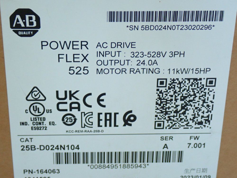 Allen Bradley Powerflex 525 Adjustable Frequency Ac Drive Unit