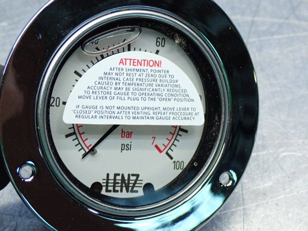 Lenz Hydraulic Pressure Gauge - Bac-100-25rc-ffc