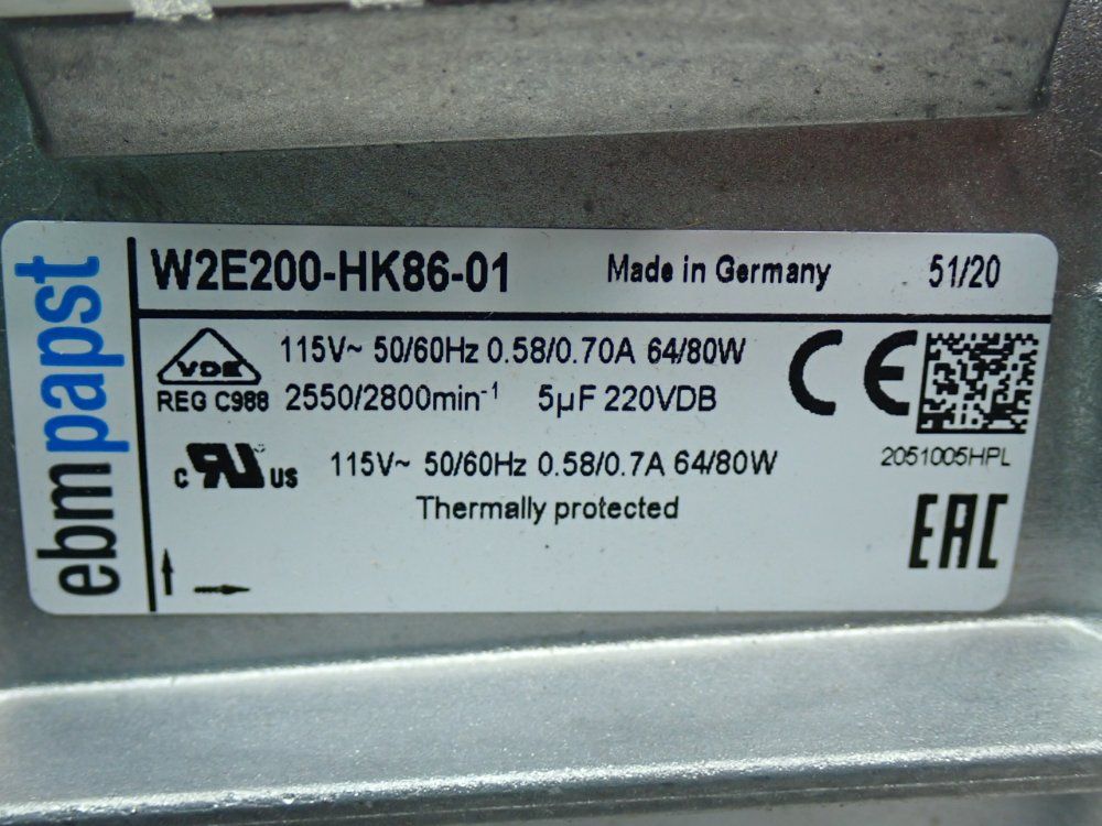 Ebmpapst Axial Fan Assembly - W2e200-hk86-01