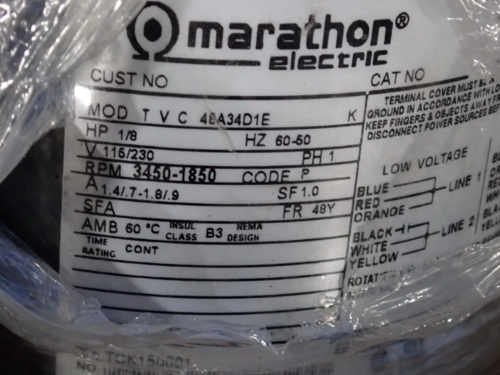 Marathon 1/8 Hp Motor - T V C 48a34d1e