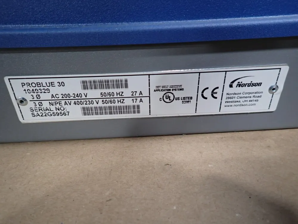 Nordson 19" X 8" X 12" Adhesive Melter - Problue 30 1049329