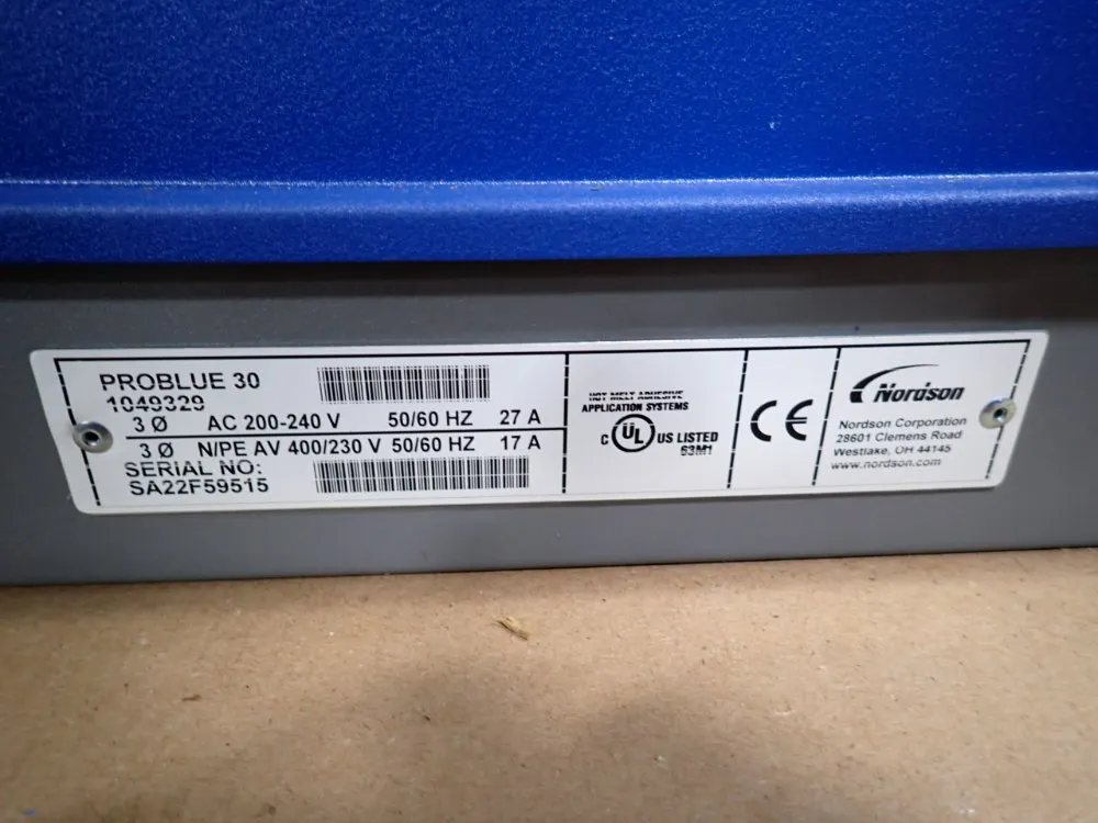 Nordson 19" X 8" X 12" Adhesive Melter - Problue 30 1049329
