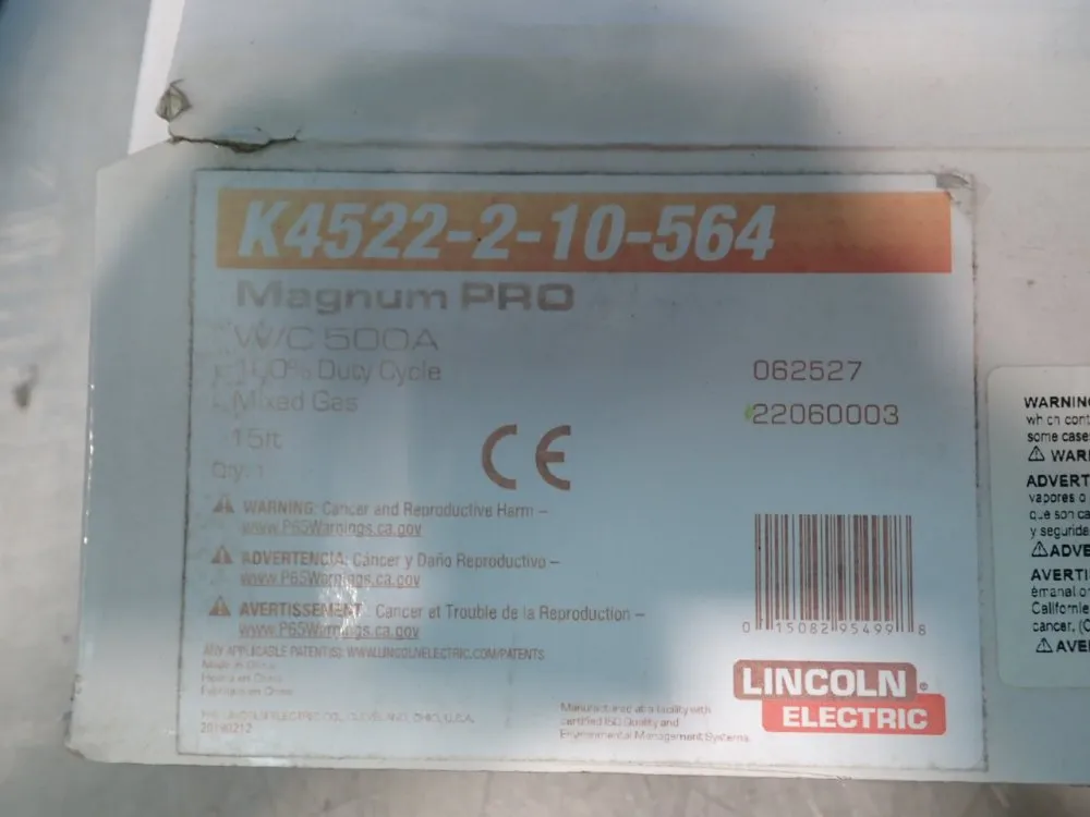 Lincoln Electric 500 A, 15 Ft Magnum Pro 500 Water Cooled Mig Welding Gun - K4522-2-10-564